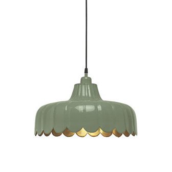 Lampa wisząca zielona Wells 43cm szałwiowa